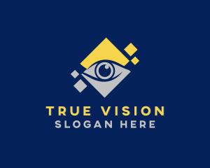 Diamond Eye Pixel logo design