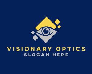 Optometry - Diamond Eye Pixel logo design