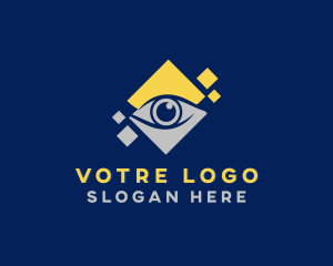 Sight - Diamond Eye Pixel logo design