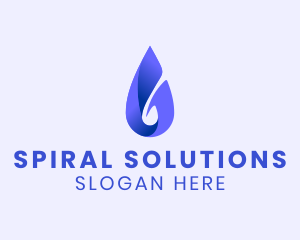 Spiral Water Droplet logo design