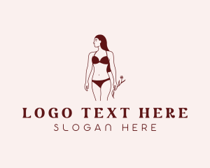 Waxing - Fashion Bikini Model logo design