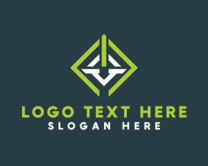 Neighbor - Geometric Construction Company Letter V logo design