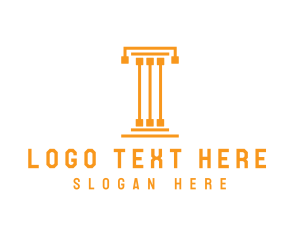 Orange Orange - Tech Pillar T logo design