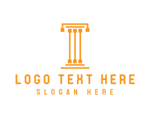 Orange Orange - Tech Pillar T logo design