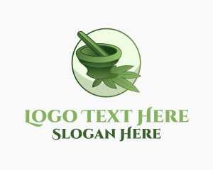 High - Marijuana Plant Product logo design