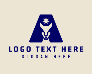 Wild - Star Kangaroo Letter A logo design