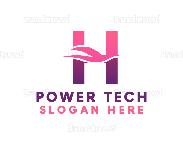 Pink Dove Letter H Logo