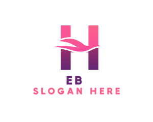 Pink Dove Letter H Logo