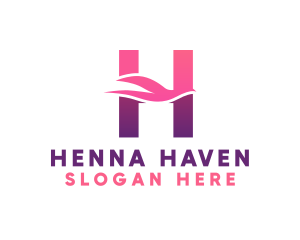 Pink Dove Letter H logo design