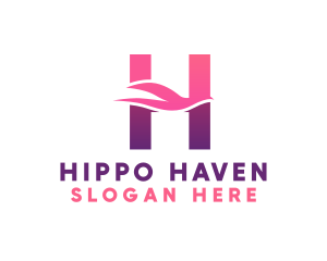 Pink Dove Letter H logo design