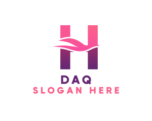 Hg - Pink Dove Letter H logo design