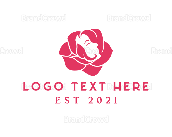 Woman Face Flower Rose Logo