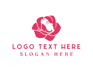 Woman Face Flower Rose Logo