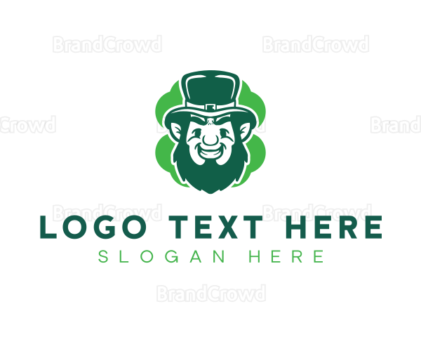 Leprechaun Clover Cartoon Logo