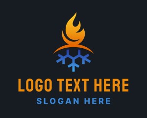 Snowflake - Fire Ice Cooling logo design