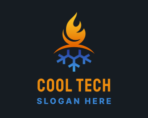 Fridge - Fire Ice Cooling logo design