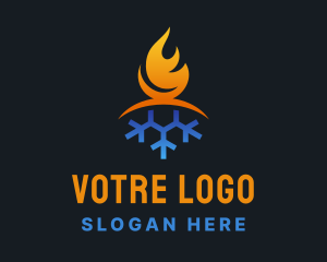 Hot - Fire Ice Cooling logo design