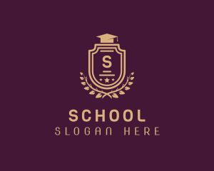 Graduate School Shield Wreath logo design