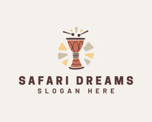 African Drum Instrument logo design