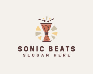 African Drum Instrument logo design