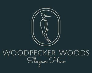 Woodpecker - Minimalist Woodpecker Bird logo design