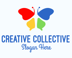 Multicolor Beauty Butterfly  logo design