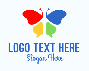Drawing - Multicolor Beauty Butterfly logo design