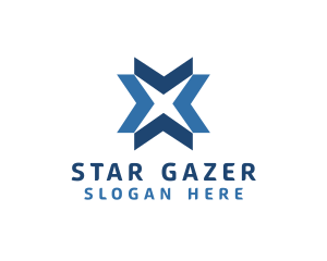 Geometric Arrow Star logo design