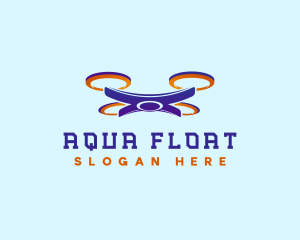 Floating - Drone Quadcopter Technology logo design