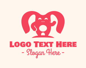 Baby Rabbit - Cute Pink Rabbit logo design