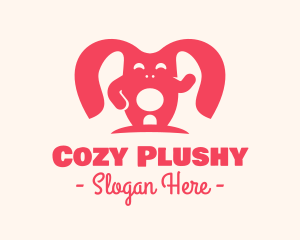 Plushy - Cute Pink Rabbit logo design