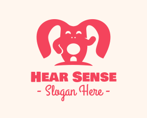 Cute Pink Rabbit logo design