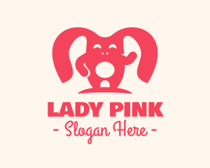 Cute Pink Rabbit logo design