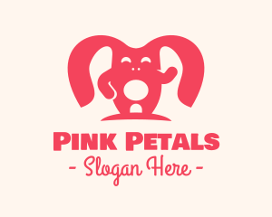 Cute Pink Rabbit logo design