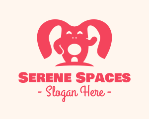 Cute Pink Rabbit logo design