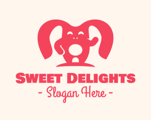 Cute Pink Rabbit logo design