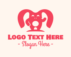 Character - Cute Pink Rabbit logo design