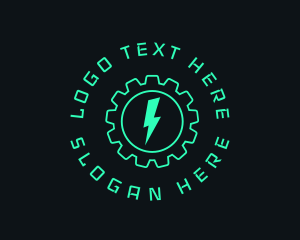 Natural Energy - Electric Energy Gear logo design