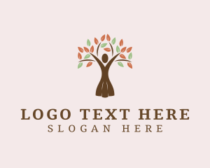 Girl - Organic Tree Lady logo design