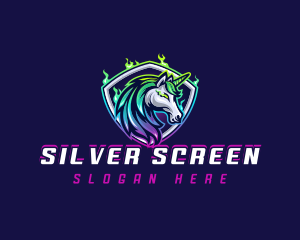 Horse Unicorn Shield Logo