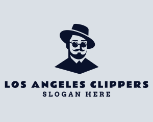 Hipster Mustache Guy Logo