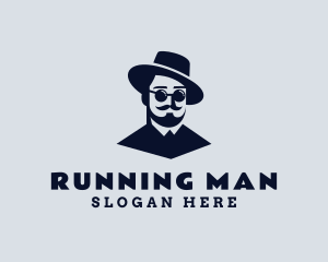 Hipster Mustache Guy Logo