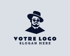 Hipster Mustache Guy Logo