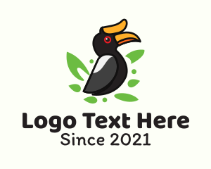 Forest Animal - Tropical Hornbill Bird logo design