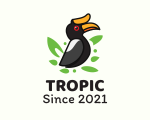 Tropical Hornbill Bird logo design