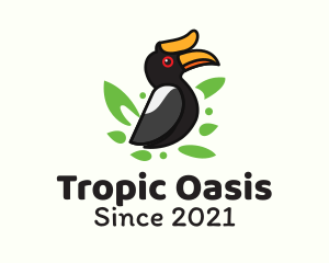 Tropical Hornbill Bird logo design