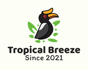 Tropical Hornbill Bird logo design