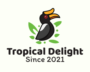 Tropical Hornbill Bird logo design