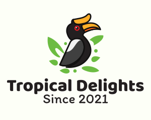 Tropical Hornbill Bird logo design