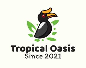 Tropical Hornbill Bird logo design